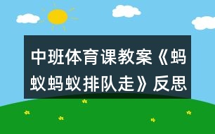 中班體育課教案《螞蟻螞蟻排隊(duì)走》反思