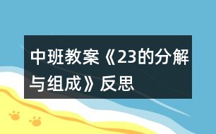 中班教案《2、3的分解與組成》反思