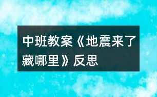 中班教案《地震來了藏哪里》反思