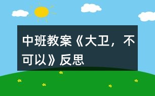 中班教案《大衛(wèi)，不可以》反思