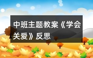 中班主題教案《學(xué)會(huì)關(guān)愛(ài)》反思