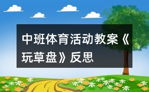 中班體育活動教案《玩草盤》反思