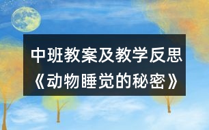 中班教案及教學(xué)反思《動(dòng)物睡覺(jué)的秘密》