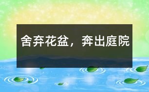 舍棄花盆，奔出庭院