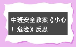 中班安全教案《小心！危險(xiǎn)》反思