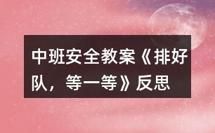 中班安全教案《排好隊(duì)，等一等》反思