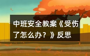 中班安全教案《受傷了怎么辦？》反思