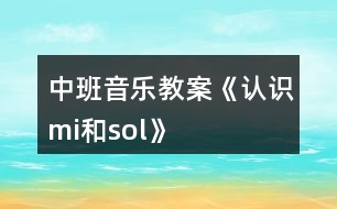中班音樂教案《認(rèn)識“mi”和“sol”》反思