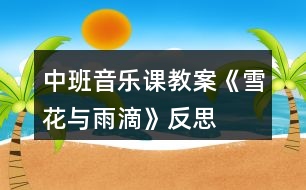 中班音樂(lè)課教案《雪花與雨滴》反思