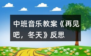 中班音樂教案《再見吧，冬天》反思