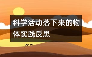 科學活動“落下來的物體”實踐反思