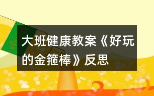 大班健康教案《好玩的金箍棒》反思