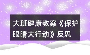 大班健康教案《保護(hù)眼睛大行動》反思