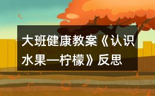大班健康教案《認識水果―檸檬》反思