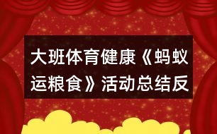 大班體育健康《螞蟻運糧食》活動總結反思