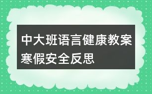 中大班語(yǔ)言健康教案寒假安全反思