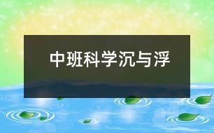 中班科學(xué)：沉與浮