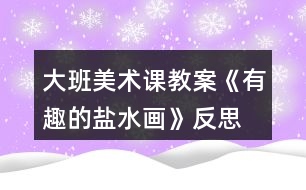 大班美術(shù)課教案《有趣的鹽水畫(huà)》反思