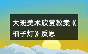 大班美術欣賞教案《柚子燈》反思