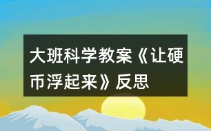 大班科學(xué)教案《讓硬幣浮起來》反思