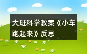 大班科學(xué)教案《小車跑起來(lái)》反思