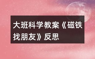 大班科學教案《磁鐵找朋友》反思