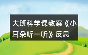 大班科學課教案《小耳朵聽一聽》反思