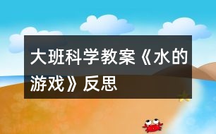 大班科學教案《水的游戲》反思