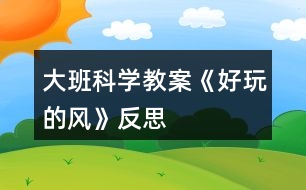 大班科學教案《好玩的風》反思