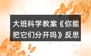 大班科學(xué)教案《你能把它們分開(kāi)嗎》反思