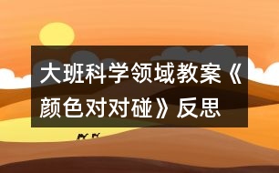 大班科學領域教案《顏色對對碰》反思