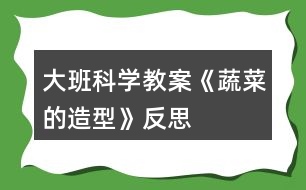 大班科學教案《蔬菜的造型》反思