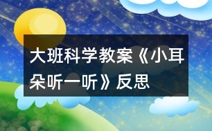 大班科學教案《小耳朵聽一聽》反思