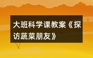 大班科學(xué)課教案《探訪(fǎng)蔬菜朋友》