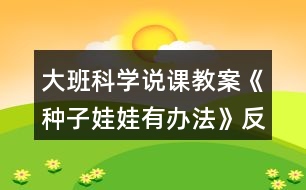 大班科學(xué)說課教案《種子娃娃有辦法》反思