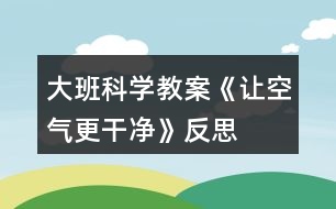 大班科學教案《讓空氣更干凈》反思