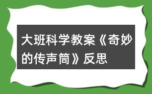 大班科學教案《奇妙的傳聲筒》反思