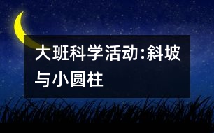 大班科學(xué)活動:斜坡與小圓柱