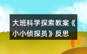 大班科學探索教案《小小偵探員》反思