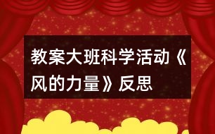 教案大班科學(xué)活動《風(fēng)的力量》反思