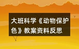 大班科學(xué)《動(dòng)物保護(hù)色》教案資料反思