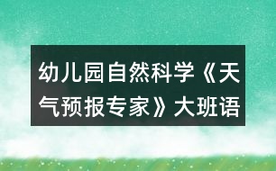 幼兒園自然科學《天氣預報專家》大班語言教案反思