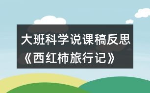大班科學說課稿反思《西紅柿旅行記》