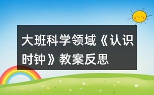 大班科學(xué)領(lǐng)域《認識時鐘》教案反思