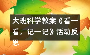 大班科學(xué)教案《看一看，記一記》活動反思