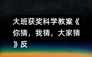大班獲獎(jiǎng)科學(xué)教案《你猜，我猜，大家猜》反思