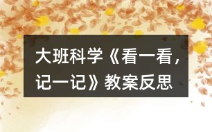 大班科學(xué)《看一看，記一記》教案反思