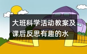 大班科學(xué)活動教案及課后反思有趣的水