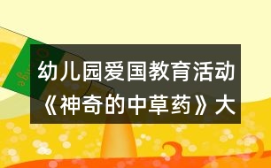 幼兒園愛國教育活動《神奇的中草藥》大班科學教學設計