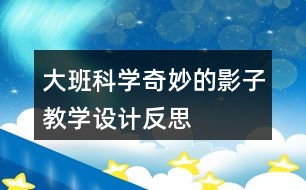 大班科學(xué)奇妙的影子教學(xué)設(shè)計反思